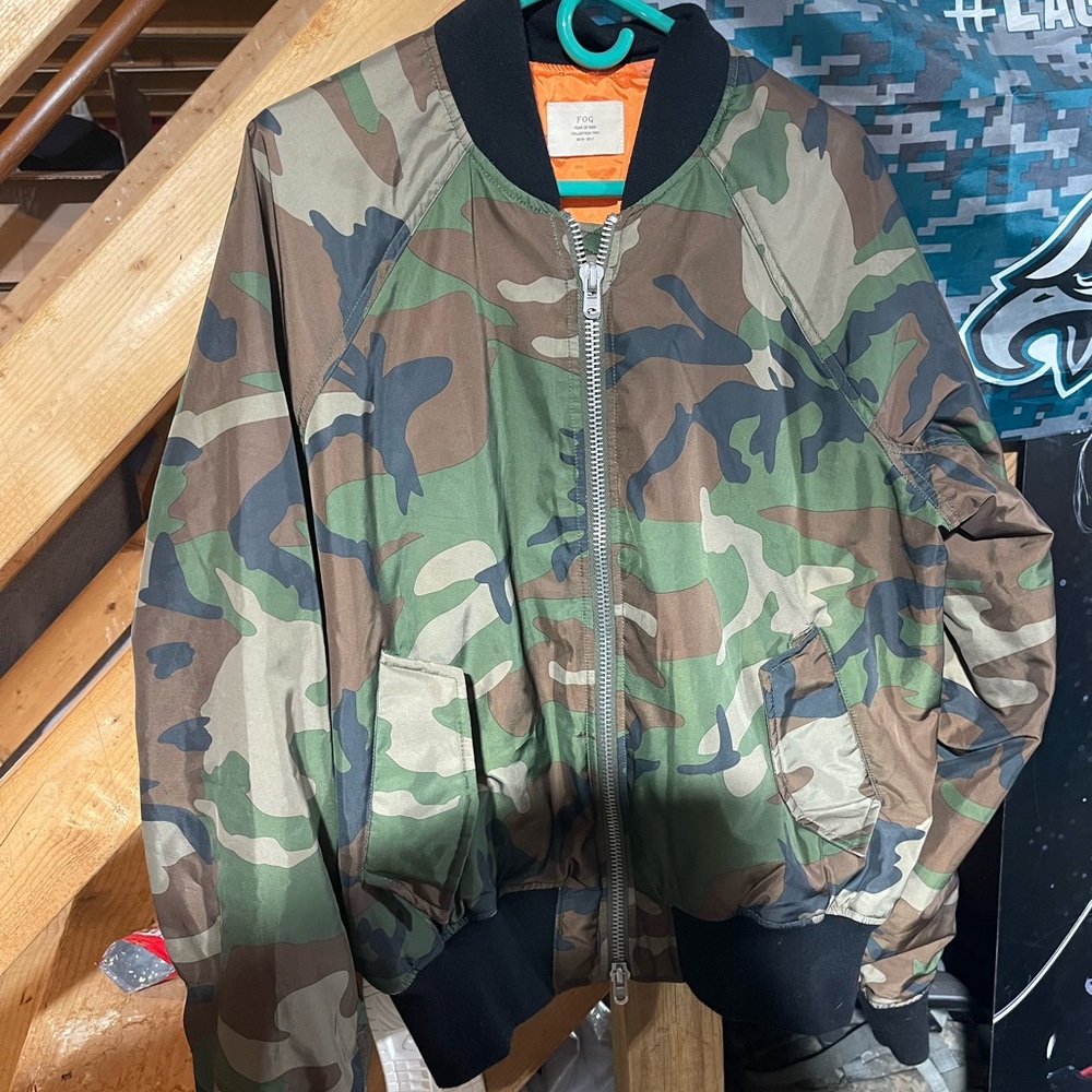 Fear of God Camouflage Bomber Jacket - Green/Brown